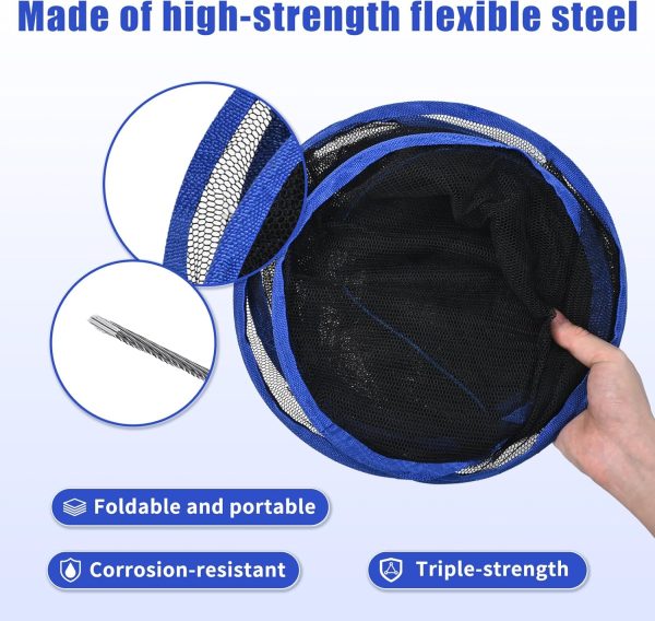 Foldable Fishing Net, Landing Fishing Pier Nets, Drop Net for Pulling Up Fish with Rope, Portable Bridge Fishing Net for Minnows, Crawfish, Shrimp - Image 4