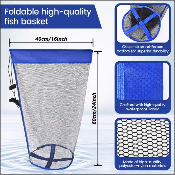 Foldable Fishing Net, Landing Fishing Pier Nets, Drop Net for Pulling Up Fish with Rope, Portable Bridge Fishing Net for Minnows, Crawfish, Shrimp - Image 5