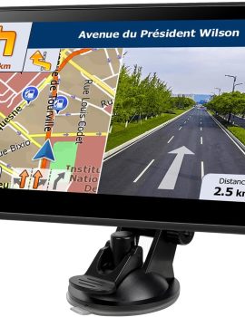 GPS Navigator for Car Truck RV, Latest 2025 Map 7 inch Touch Screen Car GPS, Support Voice Turn Direction Guidance/Speed and Red Light Warning/Custom Truck Routing (Black)