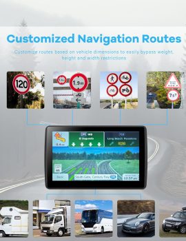 GPS Navigator for Car Truck RV, Latest 2025 Map 7 inch Touch Screen Car GPS, Support Voice Turn Direction Guidance/Speed and Red Light Warning/Custom Truck Routing (Black)
