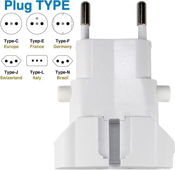 ROAD WARRIOR Worldwide Travel Plug Adapter European/UK/Australia/USA/India/Brazil/China Does Not Convert Voltage RW101WH - Image 2