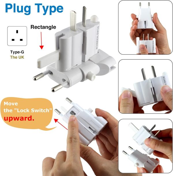 ROAD WARRIOR Worldwide Travel Plug Adapter European/UK/Australia/USA/India/Brazil/China Does Not Convert Voltage RW101WH - Image 5