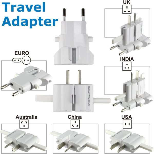 ROAD WARRIOR Worldwide Travel Plug Adapter European/UK/Australia/USA/India/Brazil/China Does Not Convert Voltage RW101WH - Image 7