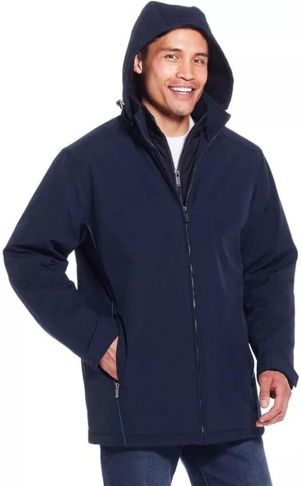 Men’s Ultra Tech Removable Fleece Lined Hood Jacket (Blue,X-Large) - Image 3