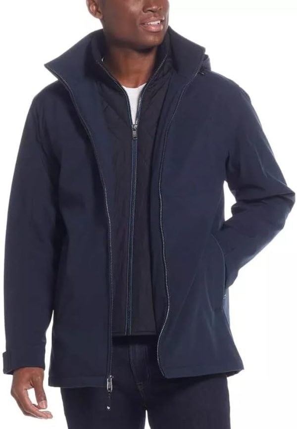 Men’s Ultra Tech Removable Fleece Lined Hood Jacket (Blue,X-Large) - Image 6